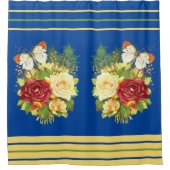 Rideaux De Douche Rose et papillon (Devant)