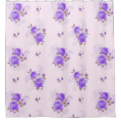 Rideaux De Douche Rose floral moderne violet (Devant)