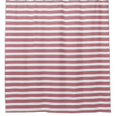Rideaux De Douche Rose Gold Blanc Simple Rayé Horizontal (Devant)
