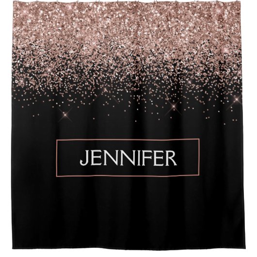 Rideaux De Douche Rose Gold Blush Pink Parties scintillant Girl Mono (Devant)