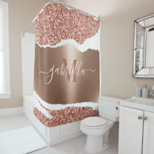 Rideaux De Douche Rose Gold Faux et Parties scintillant