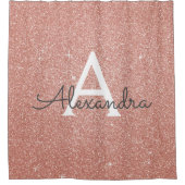 Rideaux De Douche Rose Gold Sparkle Parties scintillant Monogramme N (Devant)