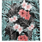 Rideaux De Douche Rose Gold Tropical Botanical Island Paradise Chic (Devant)