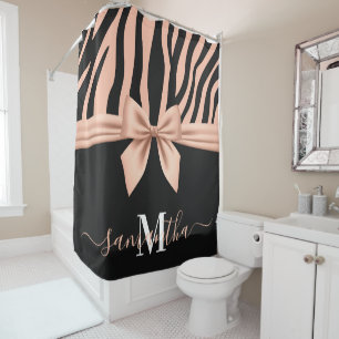 Rideaux De Douche Rose Gold Zebra Print