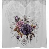 Rideaux De Douche Rose gothique fête éffrayante d'Halloween (Devant)