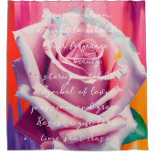Rideaux De Douche Rose gras en fleurs poème Bohemian Artsy (Devant)