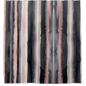 Rideaux De Douche rose gris rayures noir et blanc (Devant)