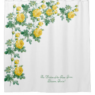 Rideaux De Douche Rose jaune vintage