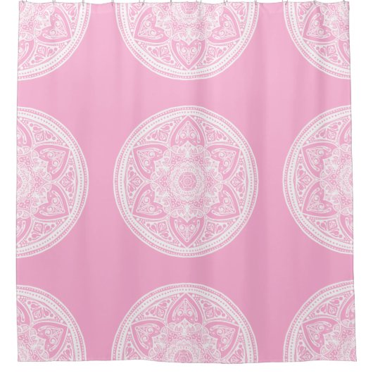 Rideaux De Douche Rose Mandala (Devant)