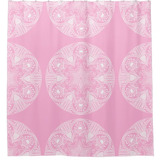 Rideaux De Douche Rose Mandala (Devant)