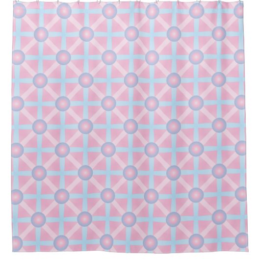 Rideaux De Douche Rose mignon, violet et bleu clair Motif (Devant)