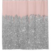 Rideaux De Douche Rose moderne Gold Drivers Silver Parties scintilla (Devant)