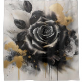 Rideaux De Douche Rose noir et or (Devant)