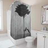 Rideaux De Douche Rose noir gothique (En situation)