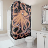 Rideaux De Douche Rose octopique orange (En situation)
