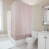Rideaux De Douche Rose or géométrique motif transparent (En situation)