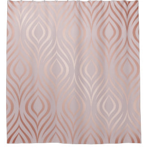 Rideaux De Douche Rose or géométrique motif transparent