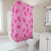 Rideaux De Douche Rose Paisley (En situation)