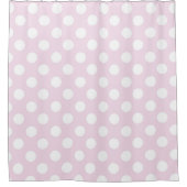 Rideaux De Douche Rose Pâle et Blanc avec Points (Devant)