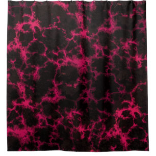 Rideaux De Douche Rose repéré vibrant et noir de Goth