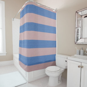 Rideaux De Douche Rose rose et sérénité Bébé Bleu bandes