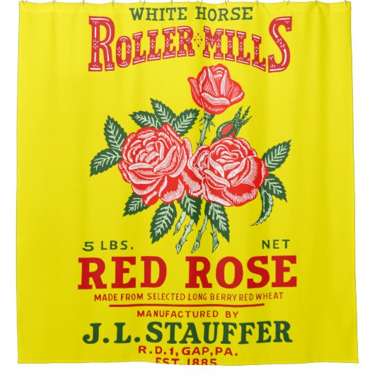 RIDEAUX DE DOUCHE ROSE ROUGE (Devant)