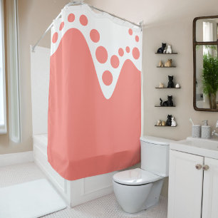 Rideaux De Douche Rose saumon vague douce et bulles