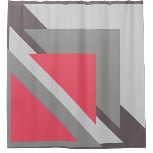 Rideaux De Douche Rose sur gris (Devant)