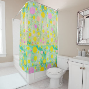 Rideaux De Douche Rose vert de menthe jaune pastel