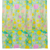 Rideaux De Douche Rose vert de menthe jaune pastel (Devant)