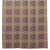 Rideaux De Douche Rose violet ocre Olive Green Tribal Art (Devant)