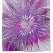 Rideaux De Douche Rose violet passion Fleur Art Abstrait Fractal (Devant)