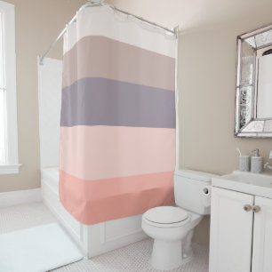 Rideaux De Douche rose, violet, rayures blanches
