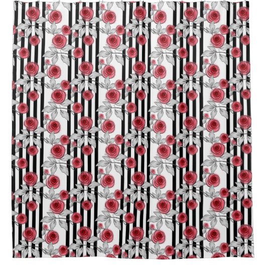 Rideaux De Douche Roses aquarelle (Devant)