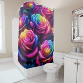 Rideaux De Douche Roses arc-en-ciel (En situation)