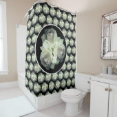 Rideaux De Douche Roses Blanches Avec Bouquet Raindrops (En situation)