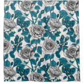 Rideaux De Douche Roses blanches et coccinelles (Devant)