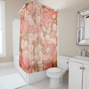 Rideaux De Douche Roses chics de pays rose