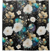 Rideaux De Douche Roses Et Bulles Abstraits (Devant)