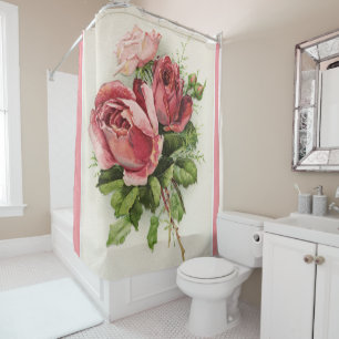 Rideaux De Douche Roses floraux Vintages antiques