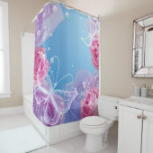 Rideaux De Douche Roses papillons (En situation)
