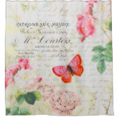 Rideaux De Douche Roses roses et papillon (Devant)