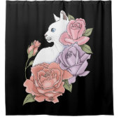 Rideaux De Douche Roses roses roses blanches Peach Lavender (Devant)