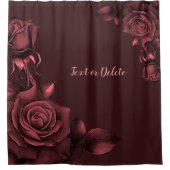 Rideaux De Douche Roses Roses Rouges Fleurs Maroon Rustique (Devant)