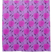 Rideaux De Douche Roses roses sur fond violet (Devant)