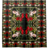 Rideaux De Douche Roses Rouge et Blanc trempés Abstraits (Devant)