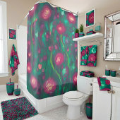 Rideaux De Douche Roses rouges Abstraites