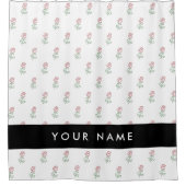 Rideaux De Douche Roses Rouges, Motif De Roses, Votre Nom (Devant)