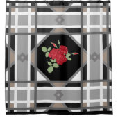 Rideaux De Douche Roses rouges, rétro (Devant)