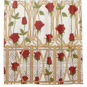 Rideaux De Douche roses vintages motif sans faille, arrière - plan d